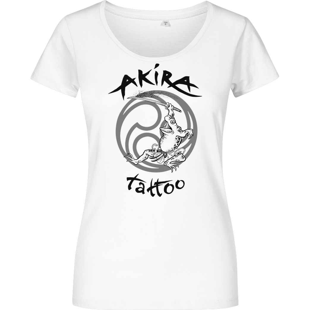 Akira Tattoo Akira Frosch T-Shirt Damenshirt weiss