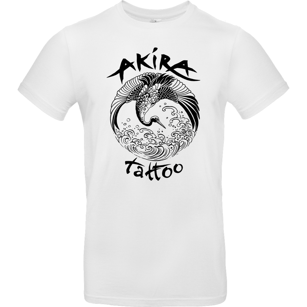 Akira Tattoo Akira Tattoo - Kranich - schwarz T-Shirt B&C EXACT 190 - Weiß