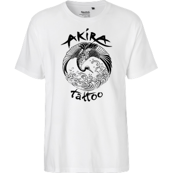 Akira Tattoo - Kranich - schwarz Fairtrade T-Shirt - weiß