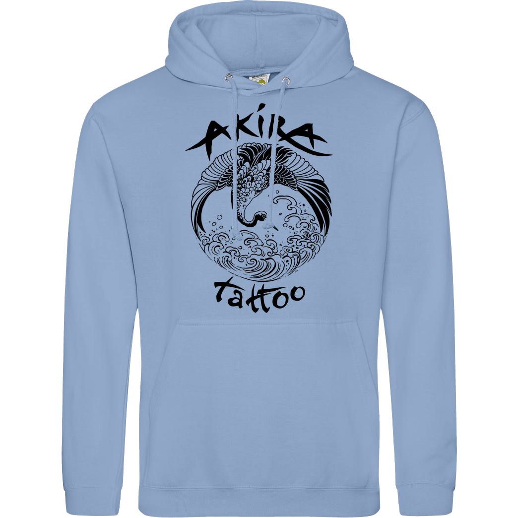 Akira Tattoo Akira Tattoo - Kranich - schwarz Sweatshirt JH Hoodie - Hellblau