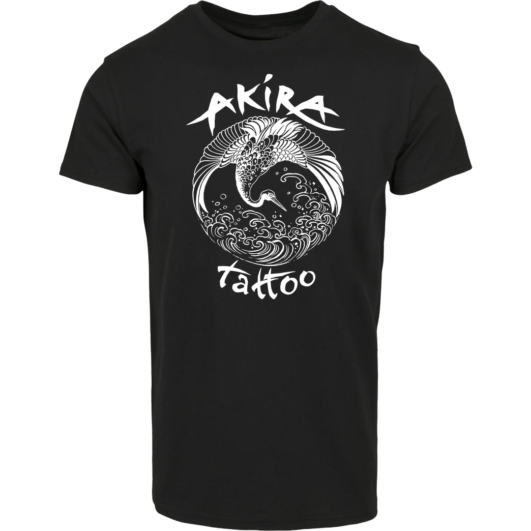 Akira Tattoo Akira Tattoo - Kranich - weiß T-Shirt Hausmarke T-Shirt  - Schwarz