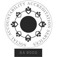 SA8000 is an international standard for fair working conditions, including no child or forced labour, fair wages, no discrimination.